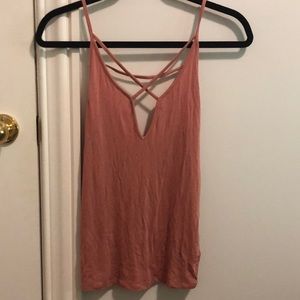 Express tank top in dusty rose colour